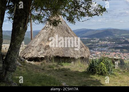 Ruins Of Ancient Celtic Village In Santa Tecla. Pontevedra. Tourism in Galicia. The most beautiful spots in Spain. Stock Photo