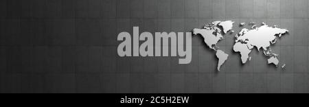 World map in front of concrete wall Stock Photo - Alamy