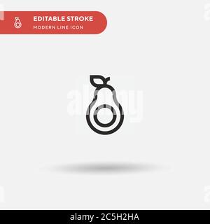 Avocado Simple vector icon. Illustration symbol design template for web mobile UI element. Perfect color modern pictogram on editable stroke. Avocado icons for your business project Stock Vector
