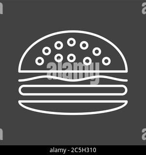 Unique Burger Vector Line Icon Stock Vector