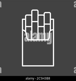 Unique Cigarette pack Vector Line Icon Stock Vector