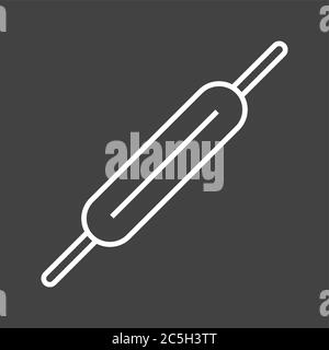 Unique Roller And Pin Vector Line Icon Stock Vector