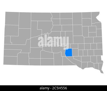 Map of Brule in South Dakota Stock Photo