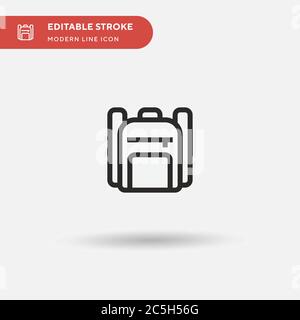 Backpack Simple vector icon. Illustration symbol design template for web mobile UI element. Perfect color modern pictogram on editable stroke. Backpack icons for your business project Stock Vector