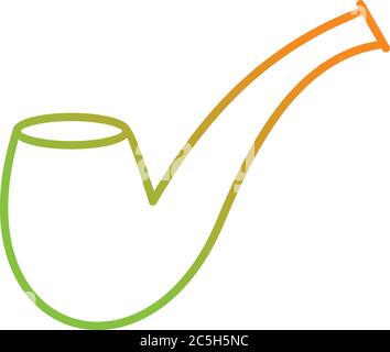 Unique Smoking Pipe Vector Line Icon Stock Vector
