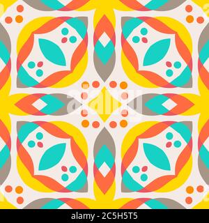Abstract geometric pattern in bright colors. Seamless background. Vector illustration. Stock Vector
