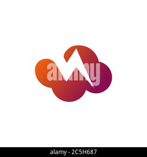 lightning colorful vector design template illustration Stock Vector