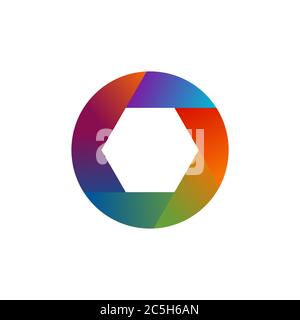 camera lens colorful vector design template illustration Stock Vector