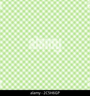 Traditional Gingham pattern in light green color. Seamless checkered vector pattern. Abstract geometric background. Stock Vector