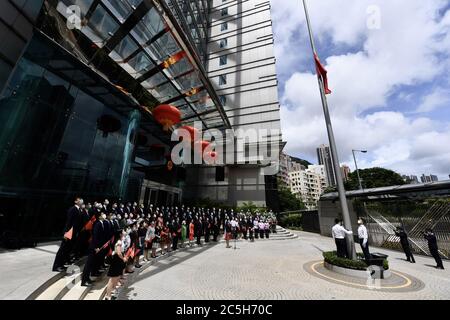 Hong Kong, China. 01st July, 2020. The Hong Kong citizens are celebrating the 23rd anniversary of the return to China in Hong Kong, China on July 1, 2020. (Photo by Top Photo/Sipa USA) Credit: Sipa USA/Alamy Live News Stock Photo