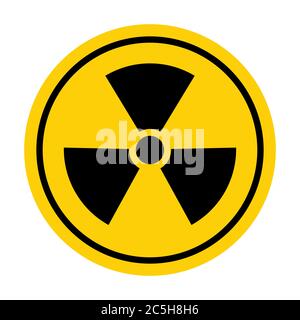 Radiation toxic symbol isolated on white background. Flat warning sign . Stock Vector