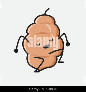 An illustration of Cute Tamarind Fruit Mascot Vector Character Stock Vector