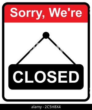 Closed the door icon isolated on white background. Market notice symbol . Stock Vector