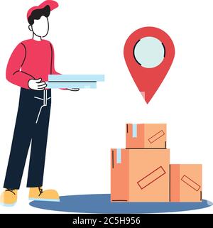 delivery boxes and gps mark vector design Stock Vector Image & Art - Alamy