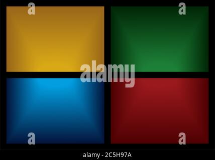 Gradient Green gold red blue set abstract background . Stock Vector