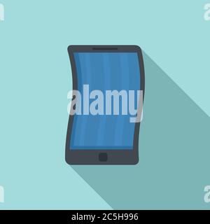 Foldable cellphone icon. Flat illustration of foldable cellphone vector icon for web design Stock Vector