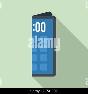 Foldable smartphone icon. Flat illustration of foldable smartphone vector icon for web design Stock Vector