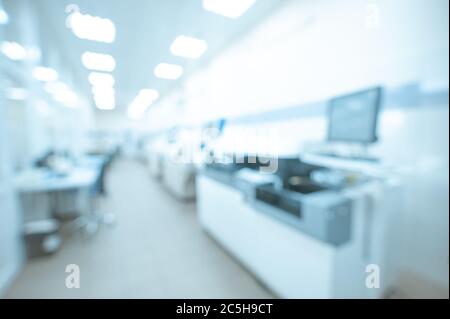 Medical laboratory with analyzers. Blur abstract background Stock Photo