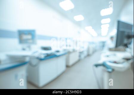 Medical laboratory with analyzers. Blur abstract background Stock Photo