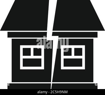 Family divorce house icon. Simple illustration of family divorce house vector icon for web design isolated on white background Stock Vector