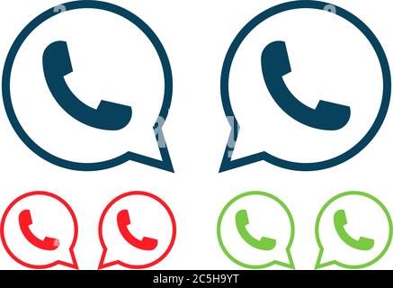 Vector modern phone icon set in bubble speech. Stock Vector