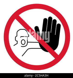 Stop sign, icon STOP forbidden vector. Warning symbol isolated on white background . Stock Vector