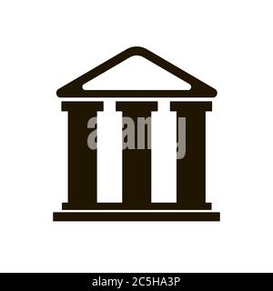 Bank building icon in trendy flat style isolated on white background ...