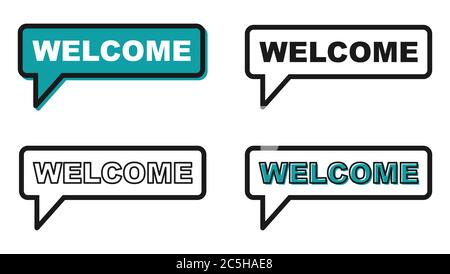 Welcome icon chat, messenger vector for your website. Modern symbol for web, app etc . Stock Vector