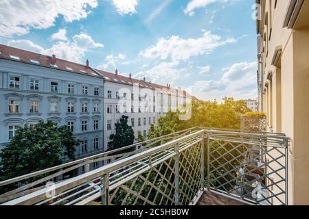 view from balcony in Berlin city on a summer day Stock Photo