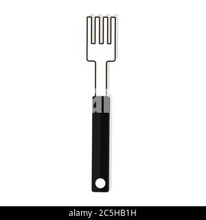 Fork and knife on white background. Vector illustration in trendy flat style. ESP 10. Stock Vector