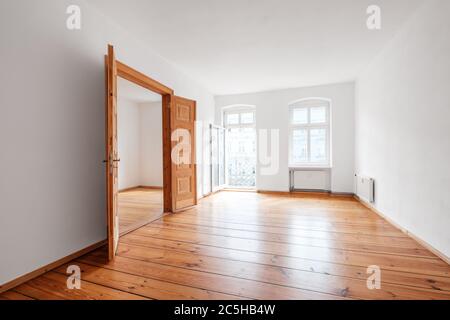 empty living room in apartment flat  - Stock Photo