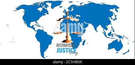 vector illustration for international  Justice day observed on July 17. poster, card, or banner design. Stock Vector