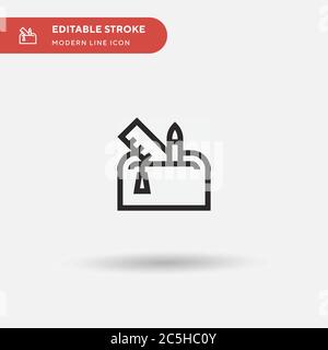 Pencil Case Simple vector icon. Illustration symbol design template for web mobile UI element. Perfect color modern pictogram on editable stroke. Pencil Case icons for your business project Stock Vector