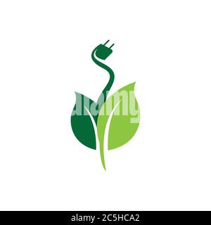 Green Technology logo designs concept, leaf technology logo design, Nature Technology Logo. Stock Vector