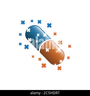 Medical technology logo design concept vector template illustration Stock Vector