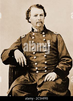 An 1865 photographic portrait of Major General Horatio G Wright. Horatio Gouverneur Wright ( 1820 – 1899) was an engineer and general in the Union Army during the American Civil War. Wright was responsible for building the fortifications around Washington DC, and commanded the first troops to break through the Confederate defenses at Petersburg in the Overland Campaign . He also contributed to the building of Brooklyn Bridge, the Washington Monument, and became Chief of Engineers for the U.S. Army Corps of Engineers. Stock Photo