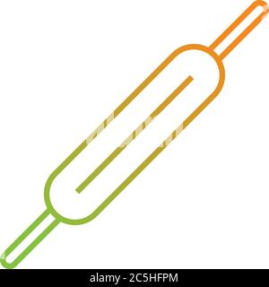 Unique Roller And Pin Vector Line Icon Stock Vector