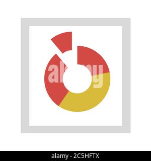 Bar Pie Graph Chart on white background. Vector illustration in trendy flat style. EPS 10.  Stock Vector