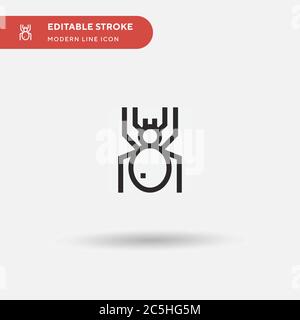 Spider Simple vector icon. Illustration symbol design template for web mobile UI element. Perfect color modern pictogram on editable stroke. Spider icons for your business project Stock Vector