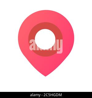 Location icon on white background. Vector illustration in trendy flat style. ESP 10. Stock Vector