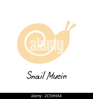 A snail icon for use in cosmetic designs. A hand-drawn snail icon. A simple logo. Vector Stock Vector