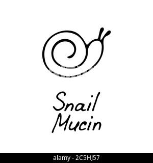 A snail icon for use in cosmetic designs. A hand-drawn snail icon. A simple logo. Vector Stock Vector