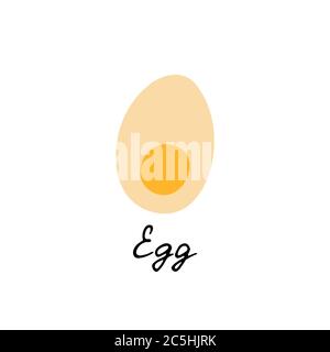 Hand drawn egg illustration. Hand written inscription Stock Vector