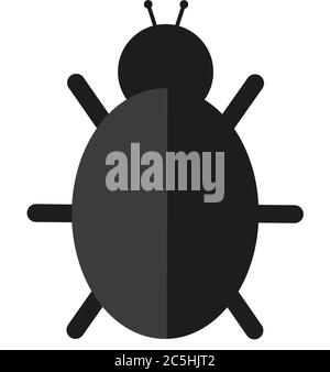 Bug icon isolated on white background. Vector illustration. Stock Vector