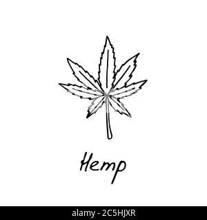 Marijuana or cannabis icon for cosmetic products design. Cream, shampoo, soap, gel, lotion, balm. Natural ecological cosmetics. Medical cannabis Stock Vector
