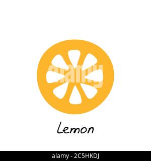 Lemon icon for web and print. Fruit sign. Citrus symbol. Vector illustration Stock Vector
