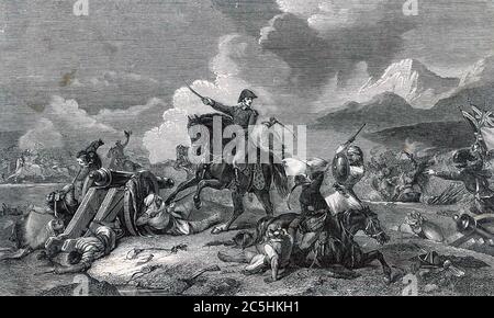 BATTLE OF ASSAYE 23 September 1803 with Wellesley commanding his troops Stock Photo