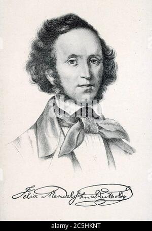 FELIX MENDELSSOHN (1809-1847) German composer about 1840. Stock Photo