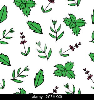 Lavender decorative pattern. Seamless pattern for fabric, paper and other printing and web projects. Hand drawn illustration Stock Vector