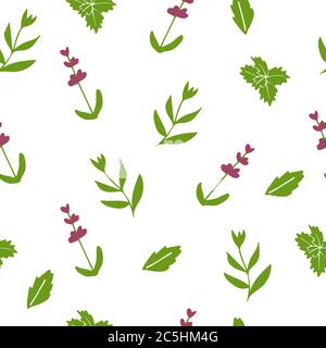 Lavender decorative pattern. Seamless pattern for fabric, paper and other printing and web projects. Hand drawn illustration Stock Vector